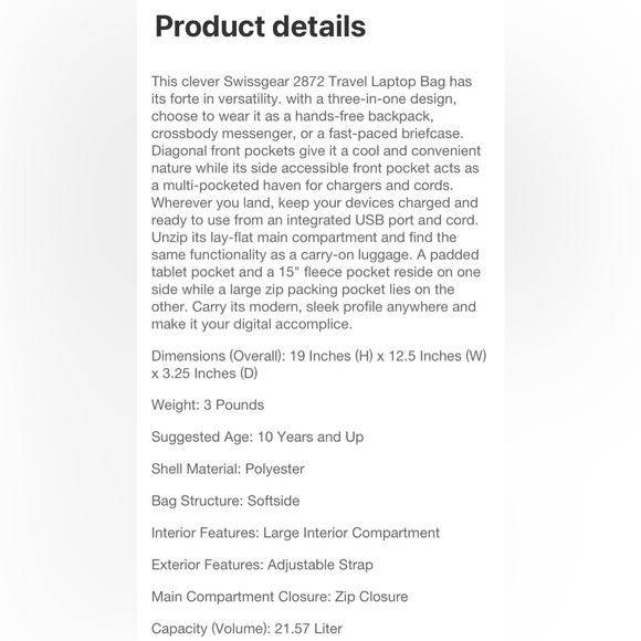 New without tags Swiss Gear tech backpack. - Picture 14 of 16